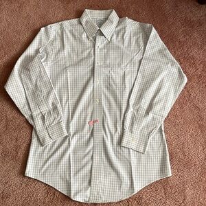 Brooks Brothers Original Button Down Shirt In Navy Check Size 16 Neck With Bag